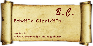 Bobár Ciprián névjegykártya