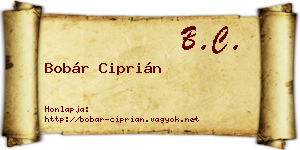 Bobár Ciprián névjegykártya